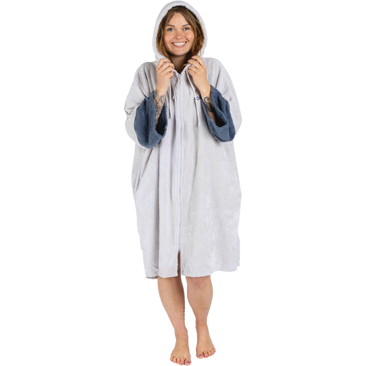 2026 Dryrobe Badjas Met Capuchon En Ritssluiting Voor Volwassenen FZORGTWLNC Nimbus Cloud